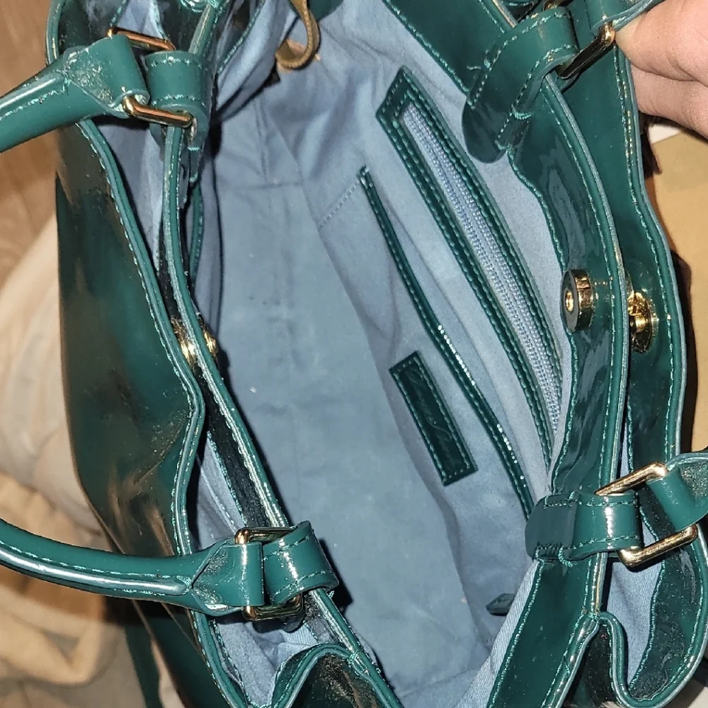 Dooney & Bourke Shiny Teal Crossbody Bag - Picture 4 of 6